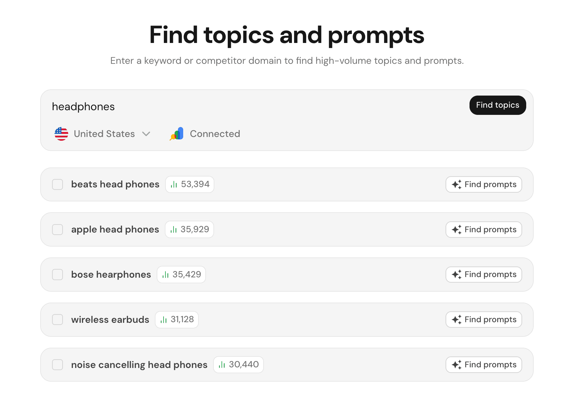 Prompt research